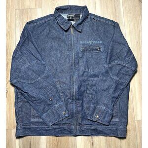 Vintage Rocawear Dark Wash Denim Zip Up Jacket - Men Size 3XL * Stained